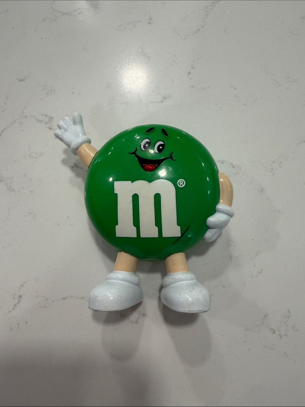 Vintage 1991 green M&M’s waving candy dispenser figure